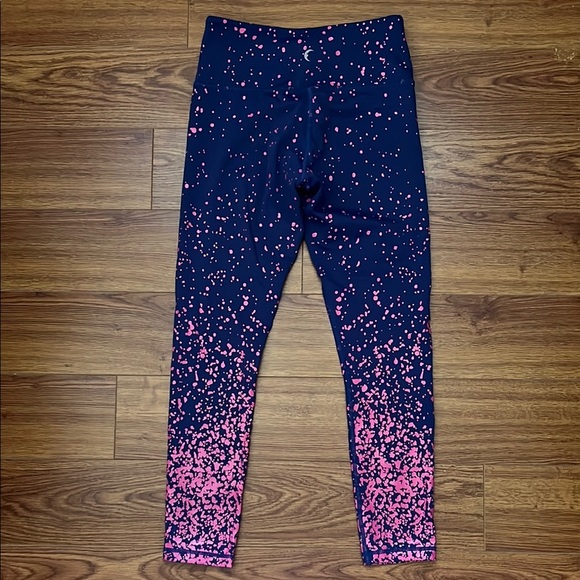 Zyia Navy Pink Splash Light N Tight High Rise Leggings 7/8 24" Size 4 - Picture 6 of 6